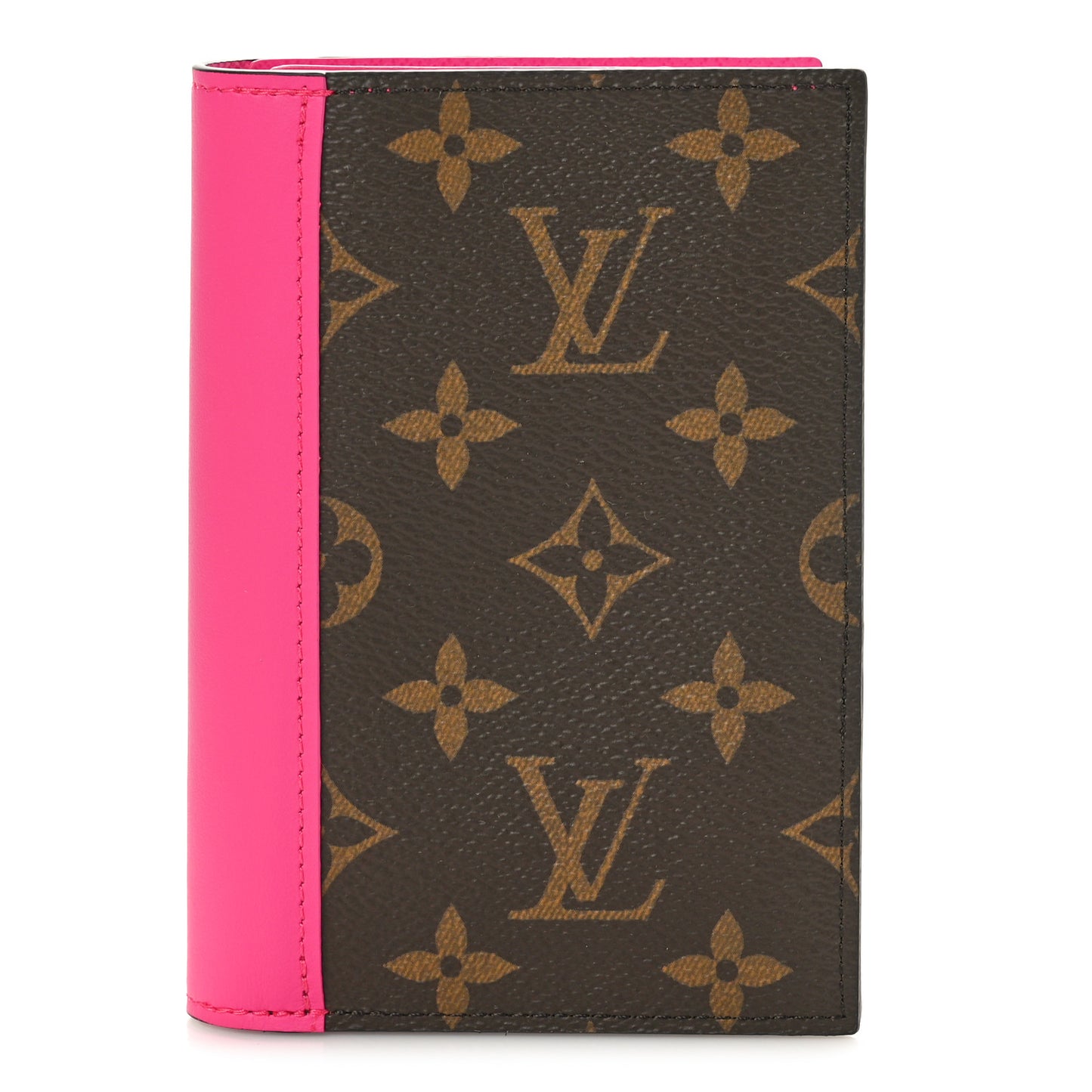 Monogram Macassar Passport Cover Fuchsia
