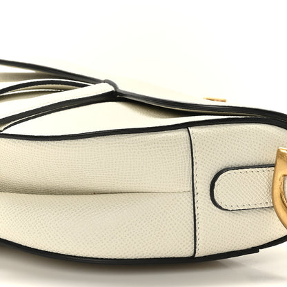 Christian Dior Grained Calfskin Saddle Bag White 9 of 9