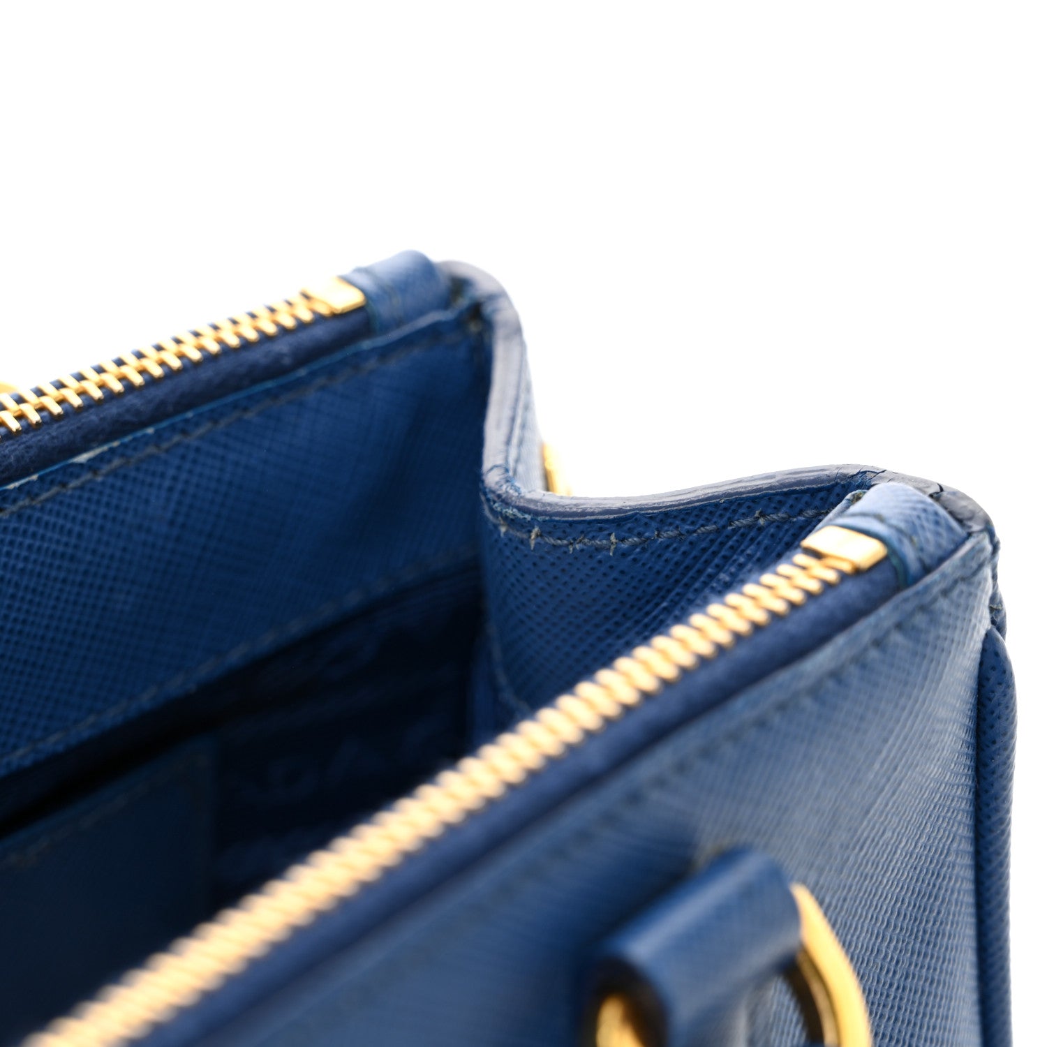 Prada Saffiano Lux Micro Galleria Double Zip Tote Azzurro 13 of 14