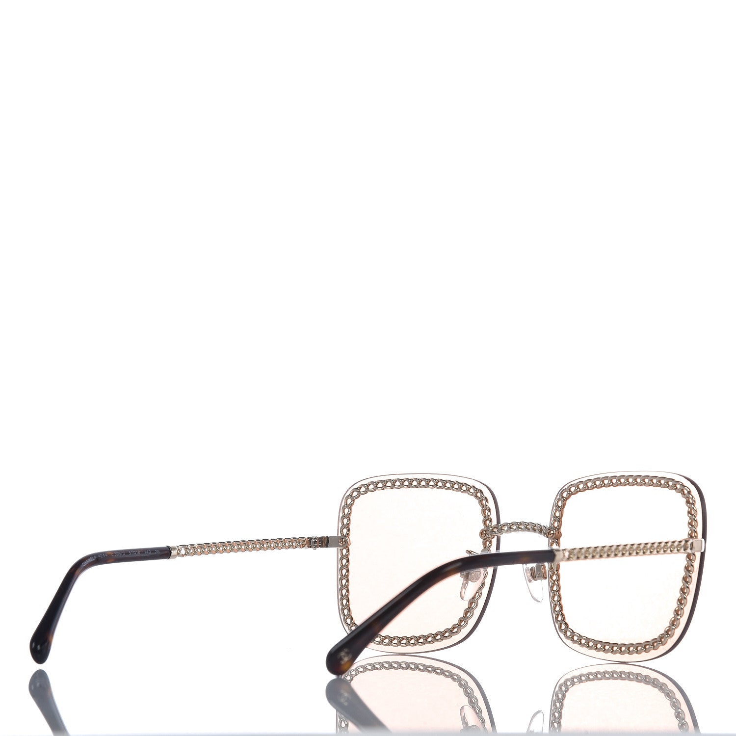 Chanel Metal Removable Chain Square Sunglasses 4244 Light Brown 5 of 8