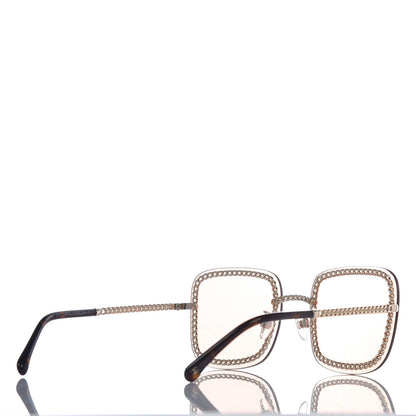 Chanel Metal Removable Chain Square Sunglasses 4244 Light Brown 5 of 8