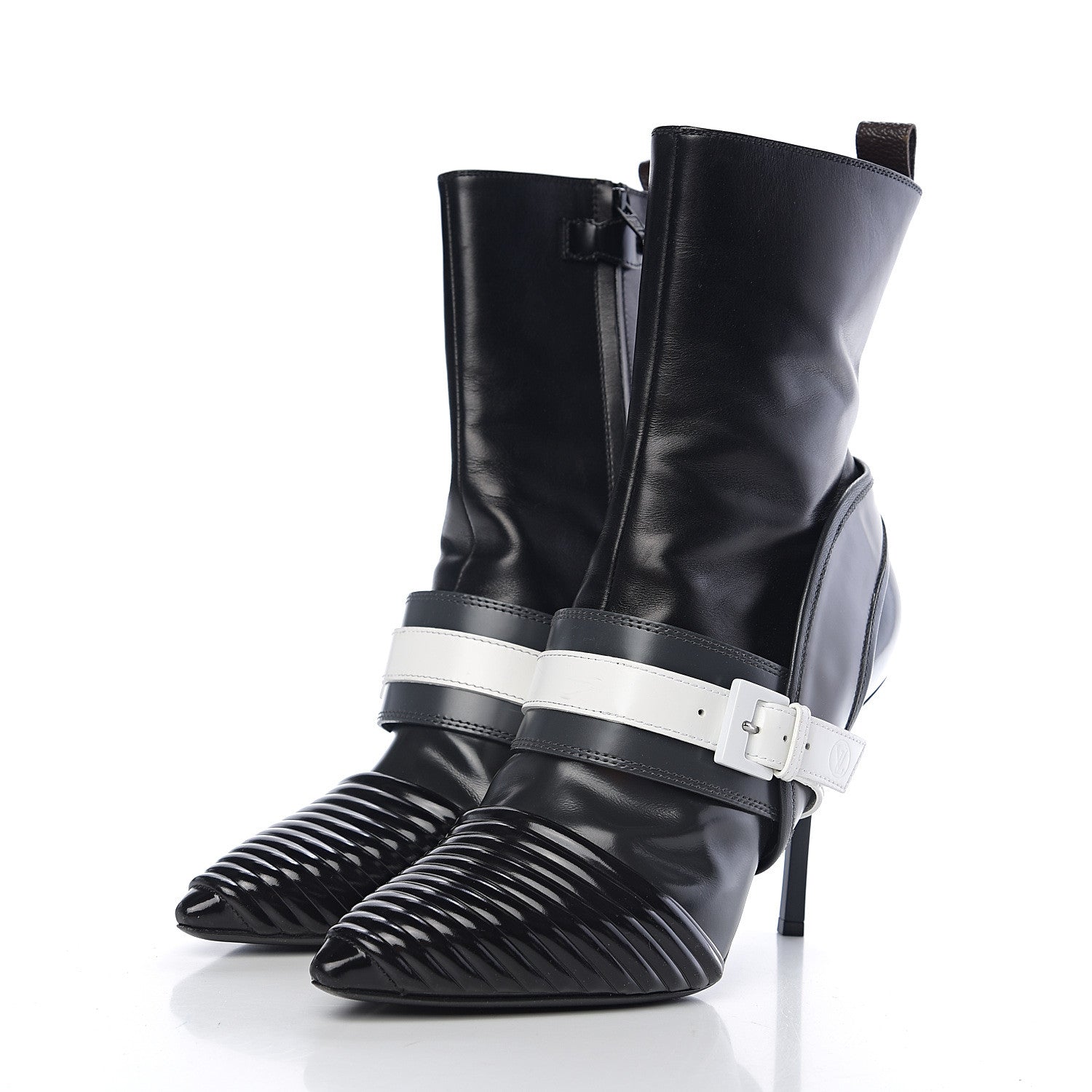 Louis Vuitton Glazed Calfskin Masterpiece Half Boots 39 Black 3 of 7