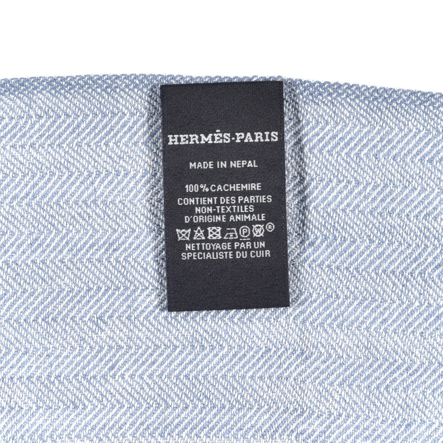 Hermes Cashmere Colorblock Himalaya Artisanale Muffler Marine Bleu Pilote 6 of 6