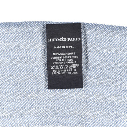 Hermes Cashmere Colorblock Himalaya Artisanale Muffler Marine Bleu Pilote 6 of 6