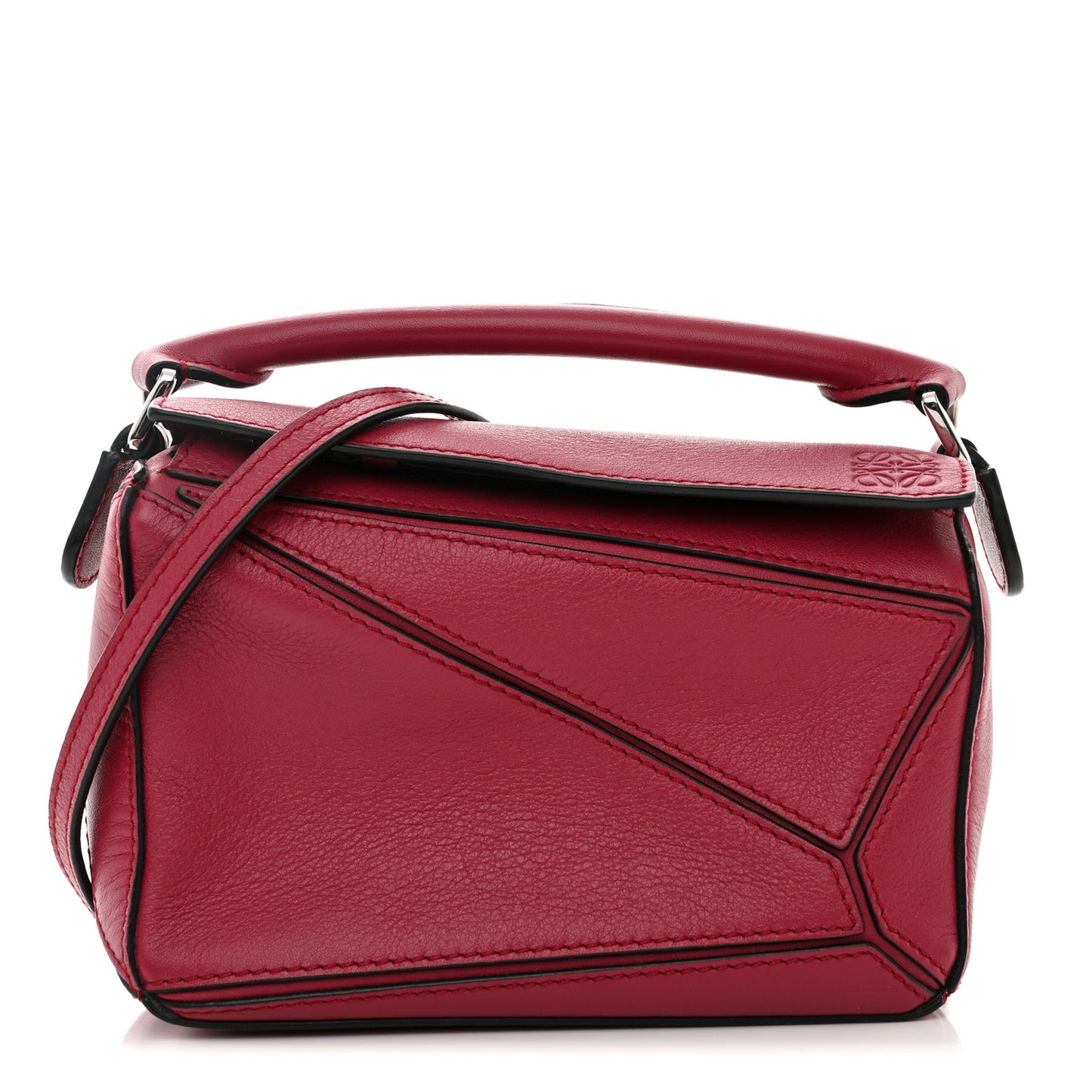 Calfskin Mini Puzzle Bag Raspberry
