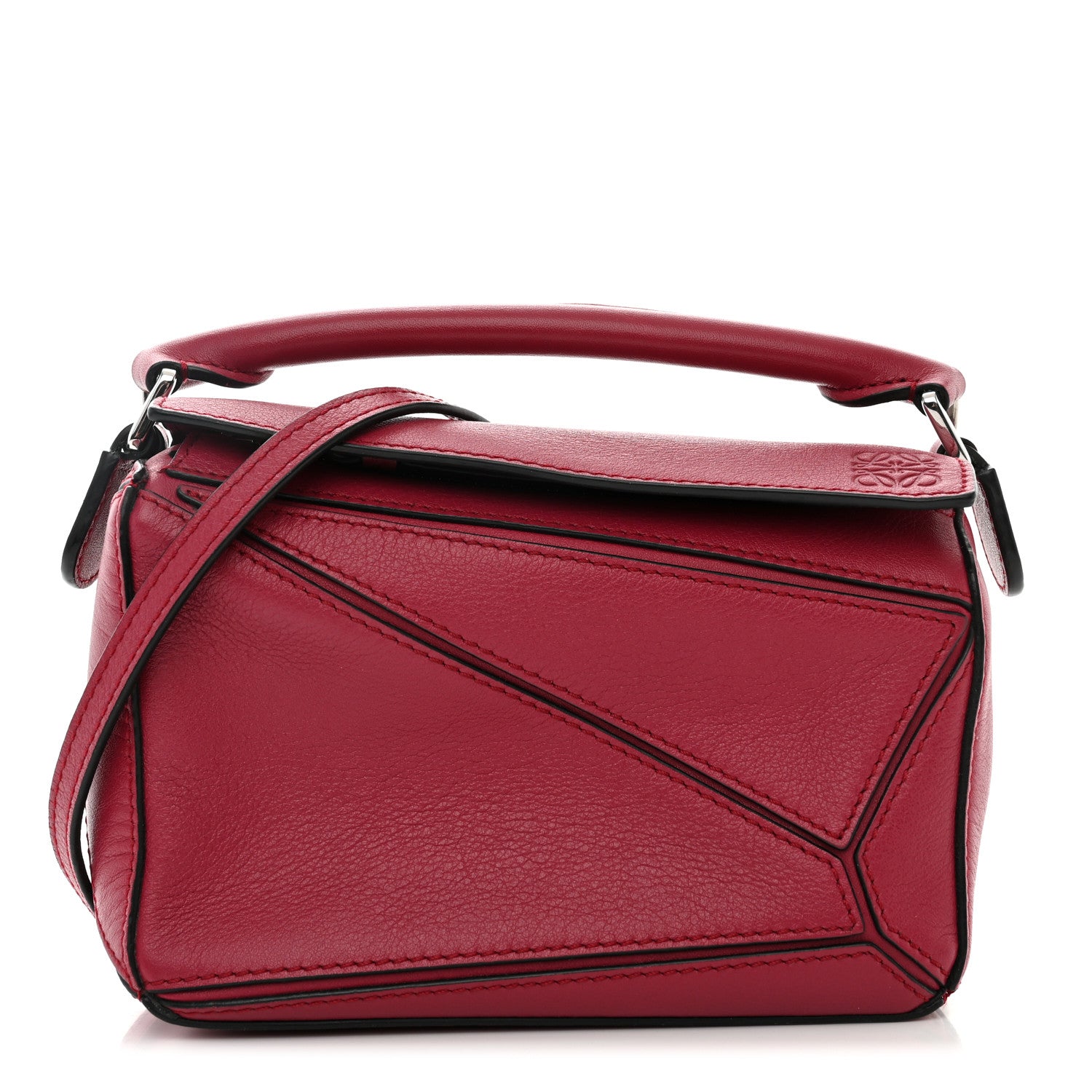Loewe Calfskin Mini Puzzle Bag Raspberry 1 of 11