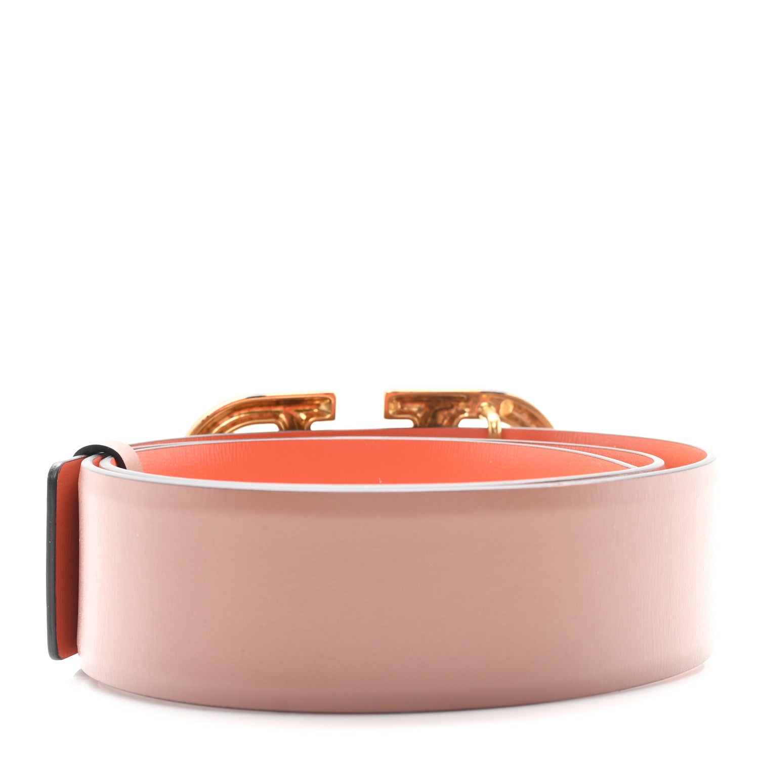 Valentino Garavani Glossy Calfskin VLogo Reversible 40mm Belt 70 28 Saddle Brown Orange 2 of 4