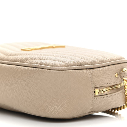 Saint Laurent Grain De Poudre Matelasse Monogram Mini Lou Camera Bag Dark Beige 10 of 11