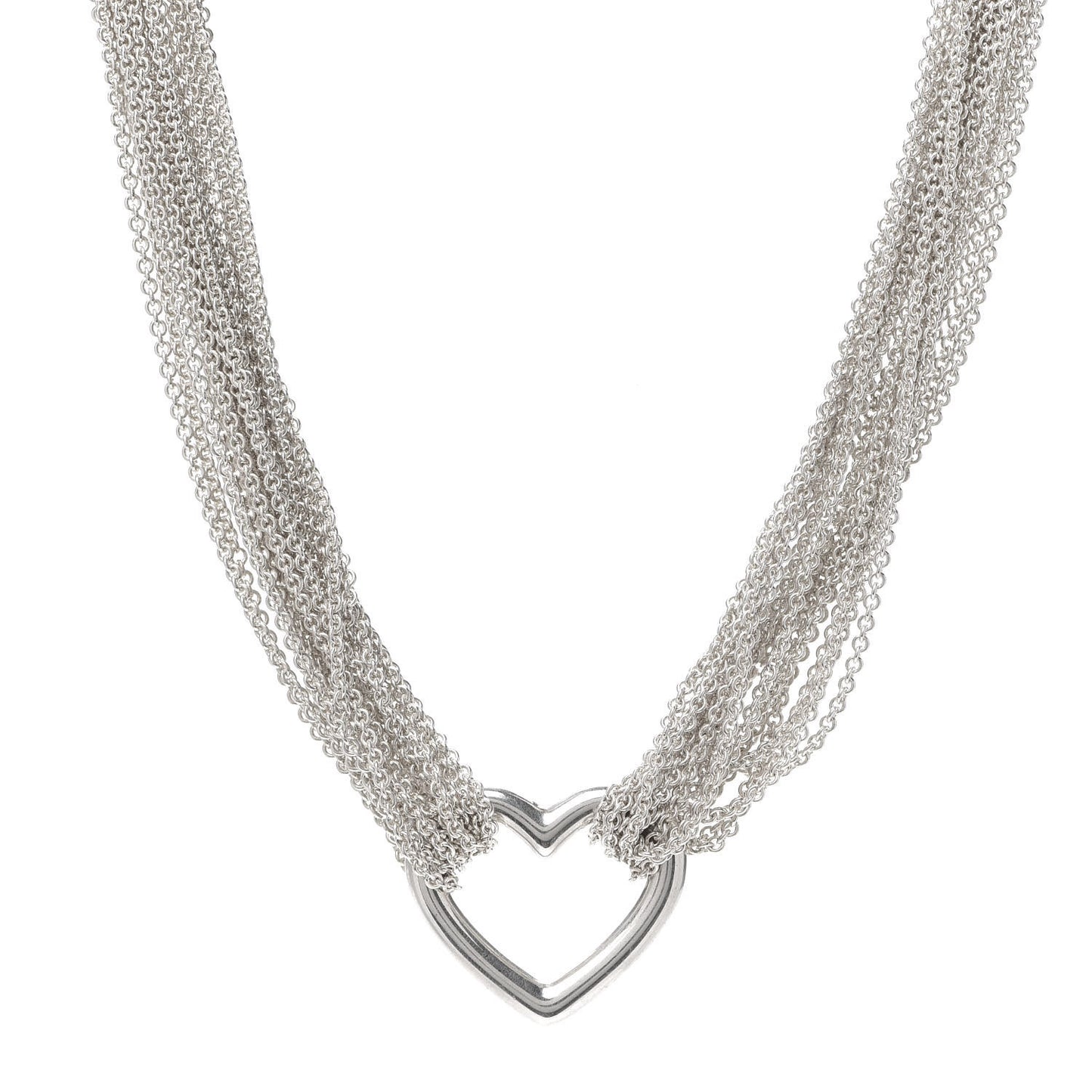 Sterling Silver Heart Multi Chain Toggle Necklace