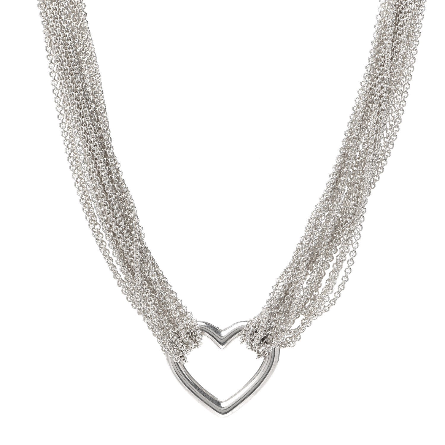 Tiffany Sterling Silver Heart Multi Chain Toggle Necklace 1 of 4