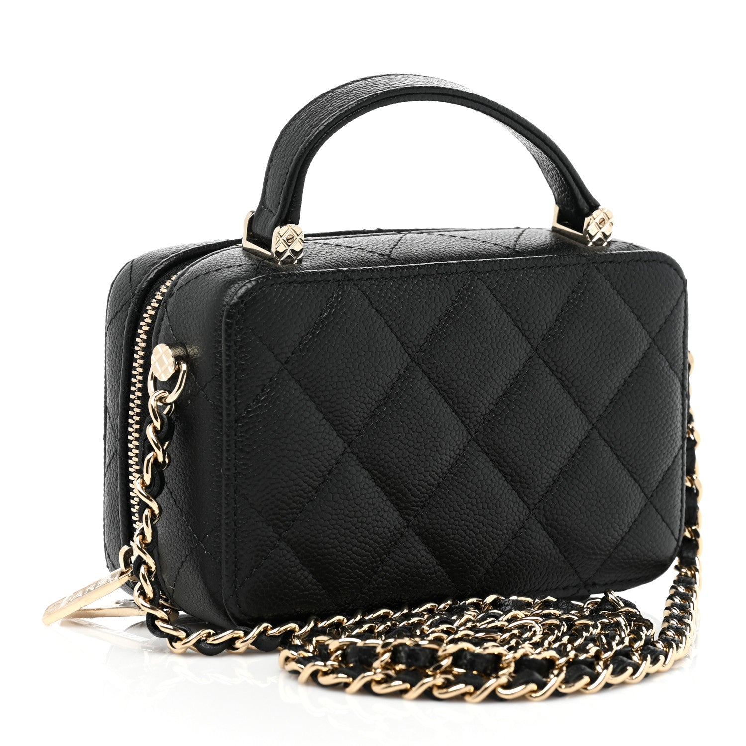 Chanel Caviar Quilted Vanity Case Black 3 of 9