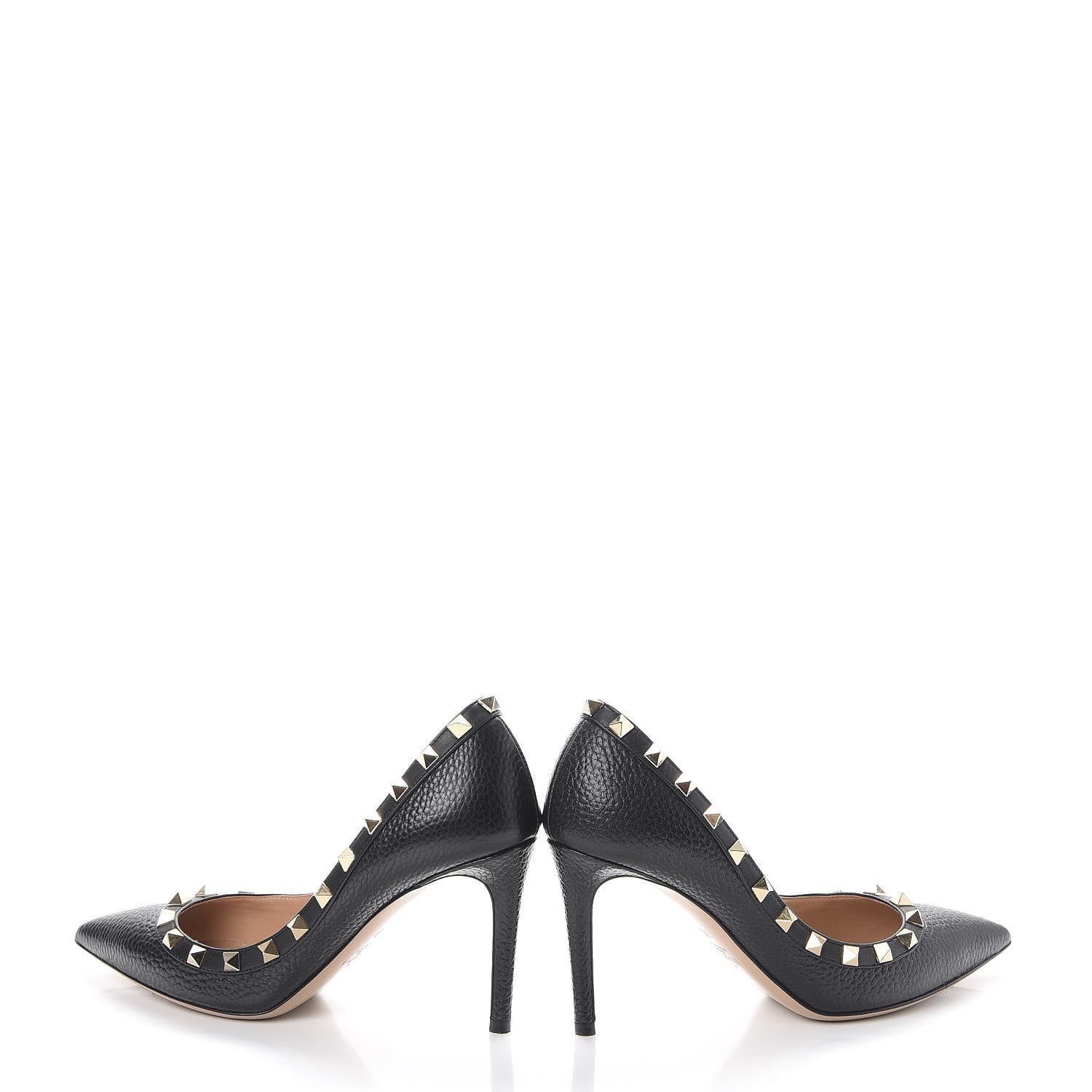 Valentino Garavani Pebbled Calfskin Rockstud 85mm Pumps 35.5 Black 6 of 17