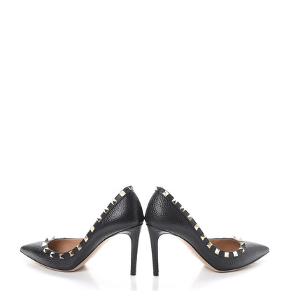 Valentino Garavani Pebbled Calfskin Rockstud 85mm Pumps 35.5 Black 6 of 17