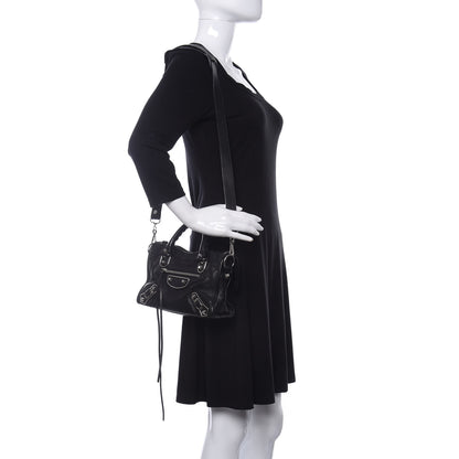 Balenciaga Chevre Silver Metallic Edge Hardware Mini City Black 2 of 15