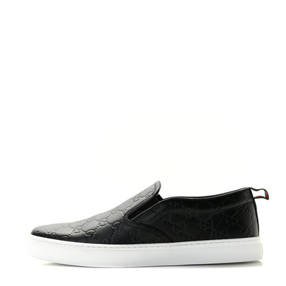 Gucci Guccissima Mens Dublin Slip On Sneakers 9 Black 1 of 14
