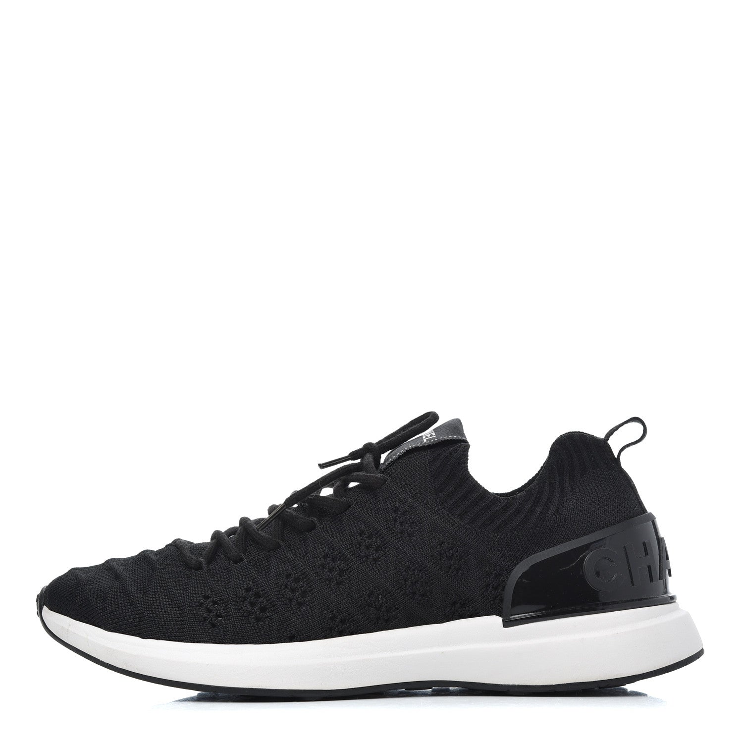 Chanel Fabric Logo Sneakers 39.5 Black 1 of 11