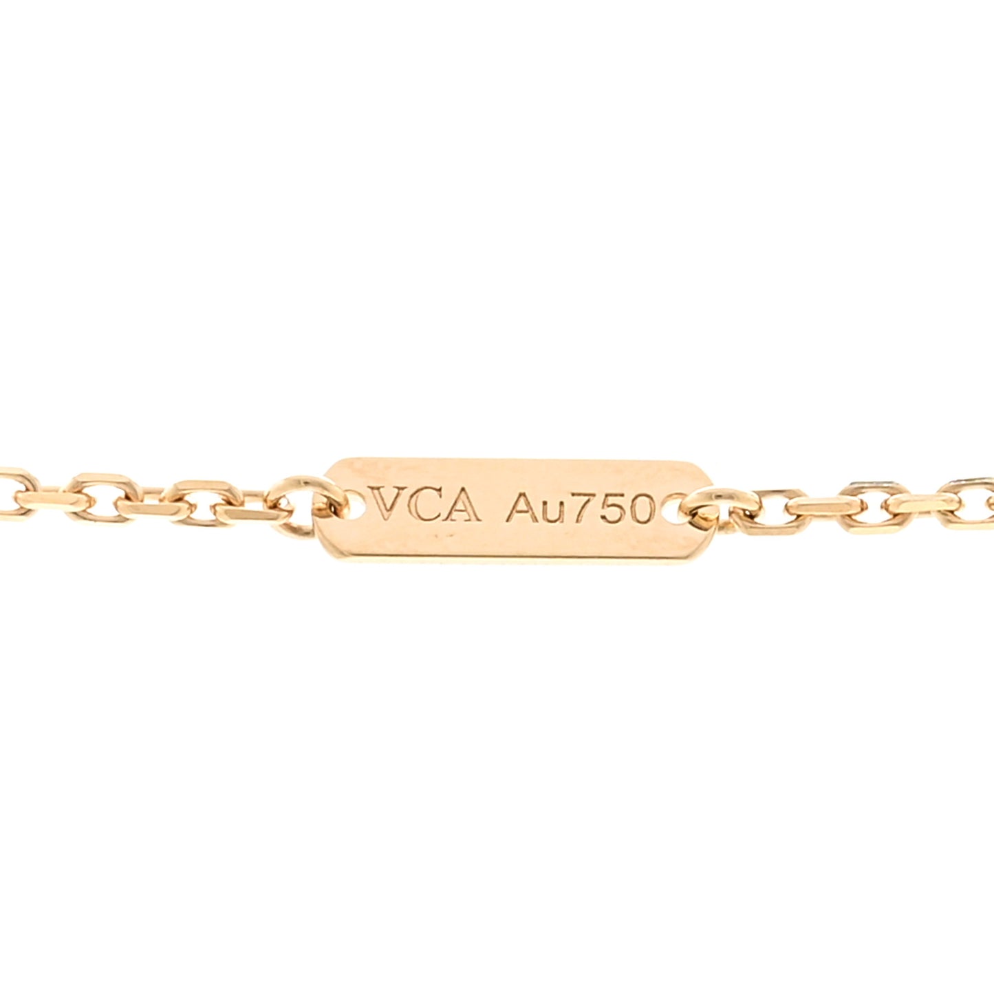 18K Yellow Gold Guilloche Vintage Alhambra Pendant Necklace