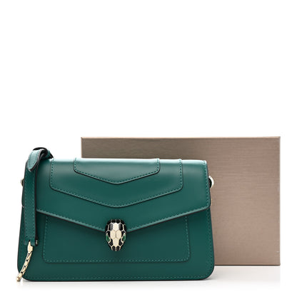 Bulgari Calfskin Serpenti Forever Chain Wallet Emerald Green 12 of 12