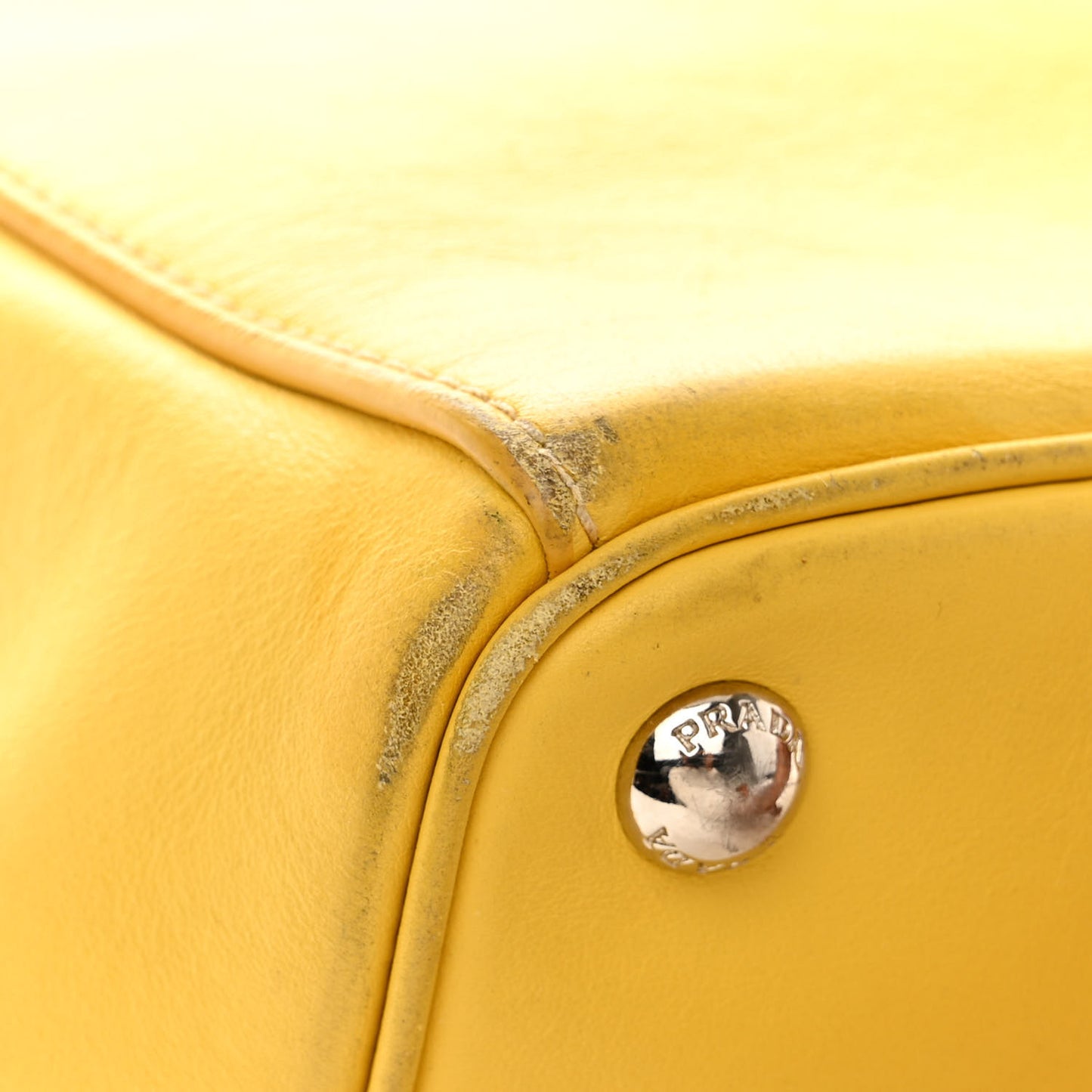 City Calf Medium Galleria Double Zip Tote Yellow