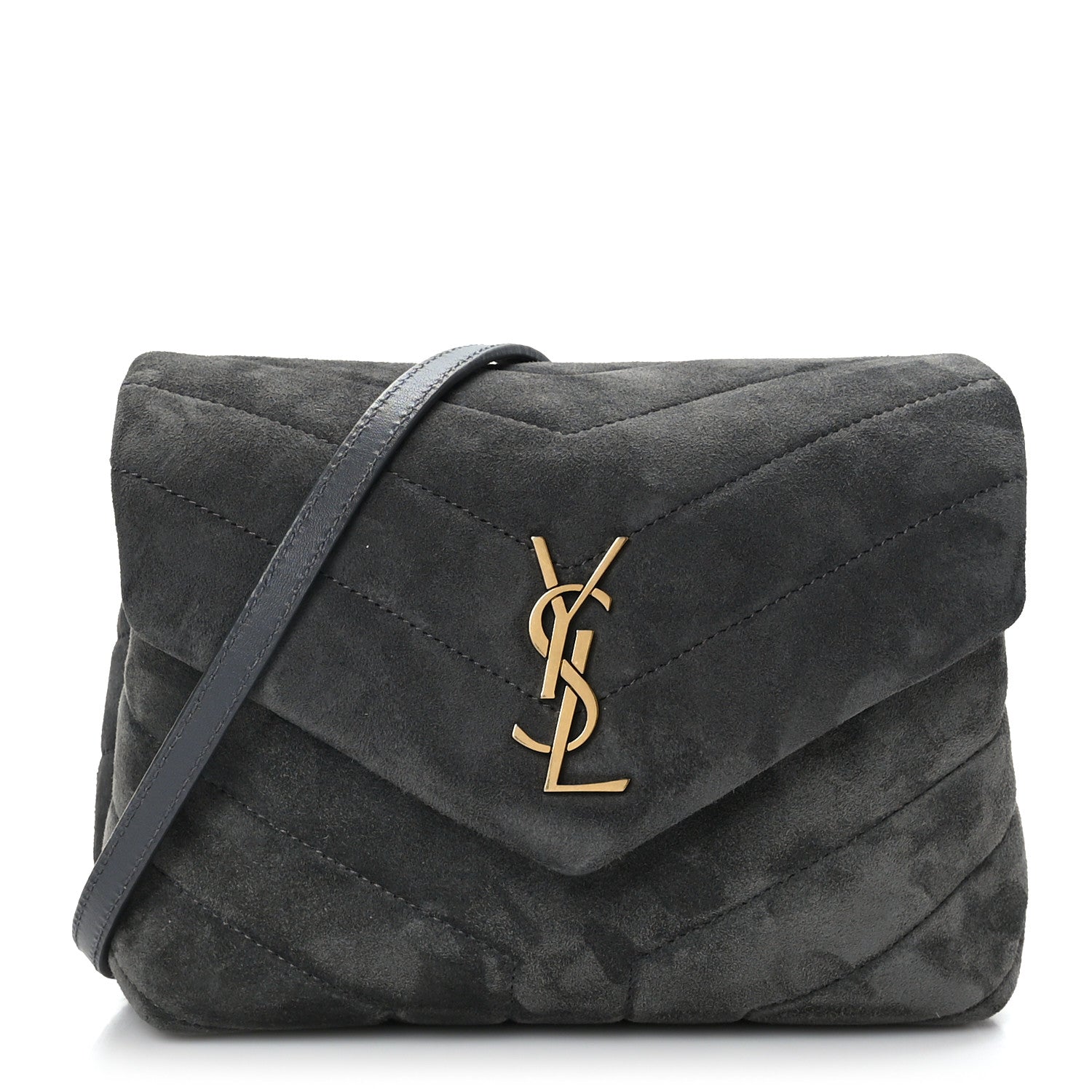 Saint Laurent Suede Toy Loulou Shoulder Bag Storm 1 of 9