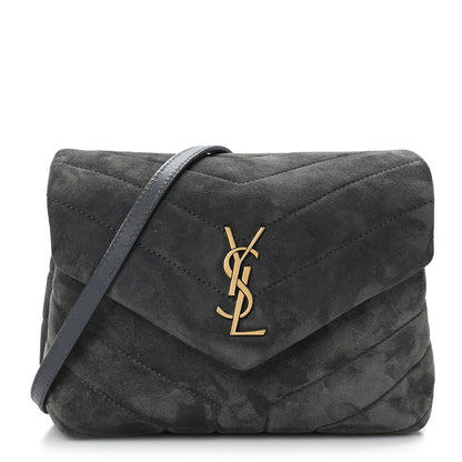 Saint Laurent Suede Toy Loulou Shoulder Bag Storm 1 of 9