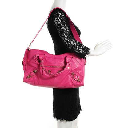Balenciaga Agneau Giant 21 Rose Gold Hardware Part Time Cyclamen Fucsia 2 of 14