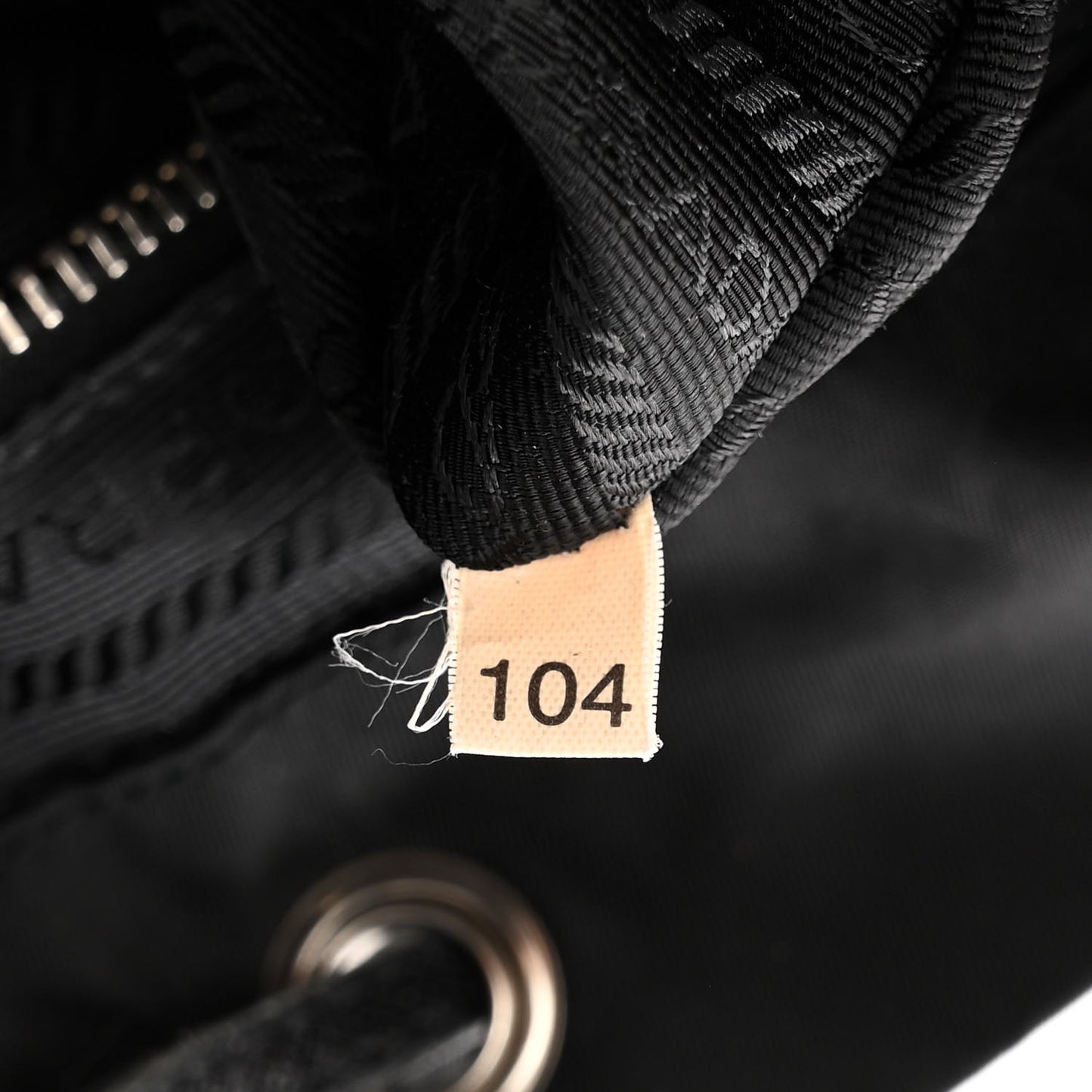 Nylon Vela Saffiano Drawstring Shoulder Bag Black