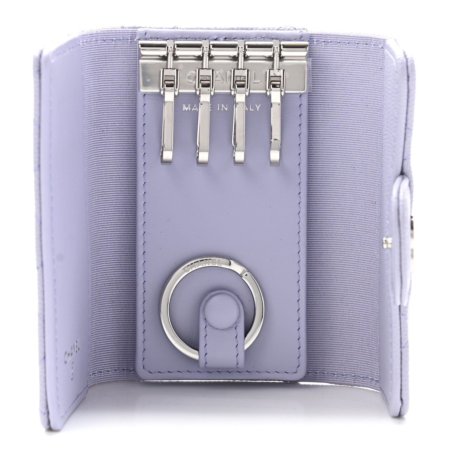 Chanel Caviar Quilted Classic 4 Key Holder Wallet Light Purple 10 of 10