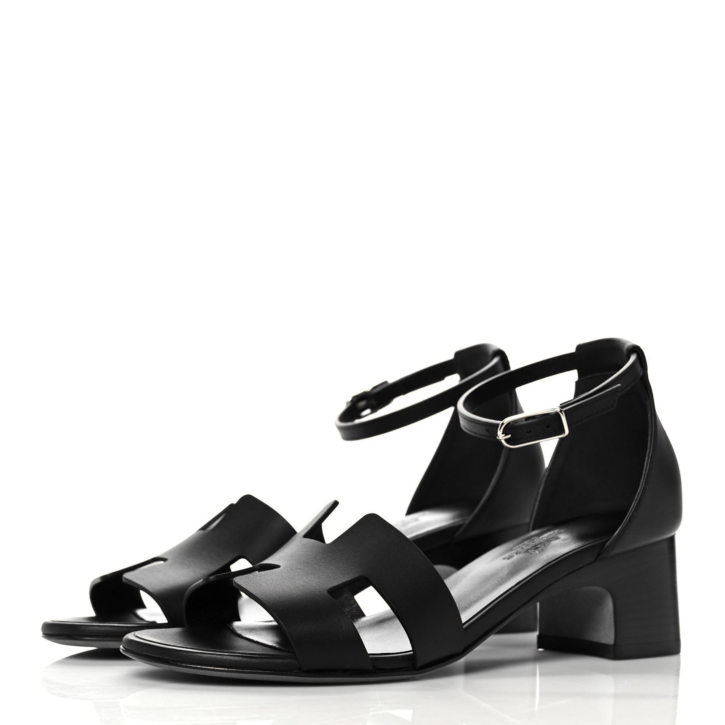 Calfskin Encens 50 Sandals 36 Black
