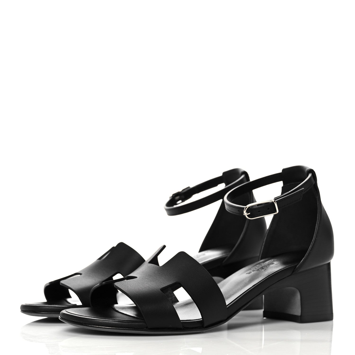Hermes Calfskin Encens 50 Sandals 36 Black 3 of 9