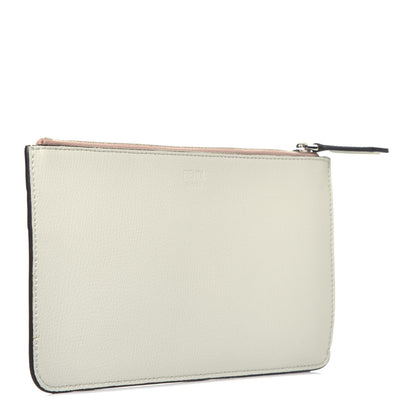 Fendi Vitello Cruise Monster Zip Pouch Grigio Perla Amido Multicolor 3 of 7
