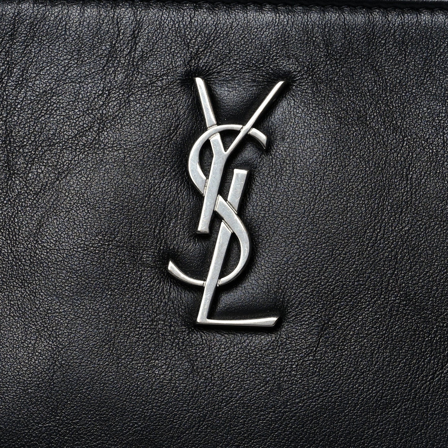 Calfskin Monogram Fringe Pouch Black