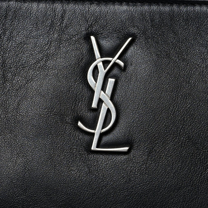 Saint Laurent Calfskin Monogram Fringe Pouch Black 8 of 10