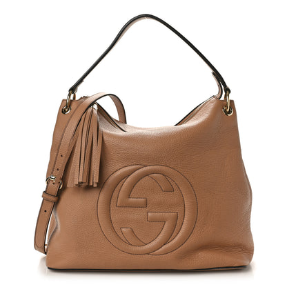 Gucci Pebbled Calfskin Large Soho Hobo Camelia 1 of 12