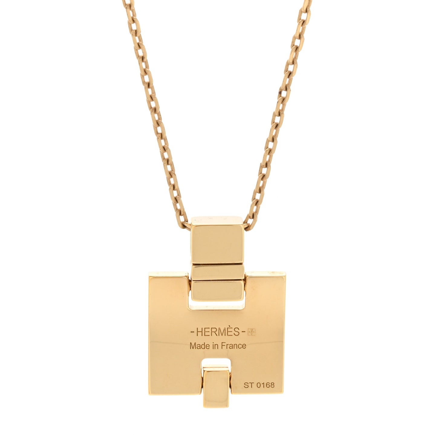 Gold Plated Lacquered Eileen Pendant Necklace Orange Fonce