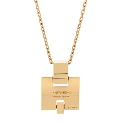 Hermes Gold Plated Lacquered Eileen Pendant Necklace Orange Fonce 4 of 6