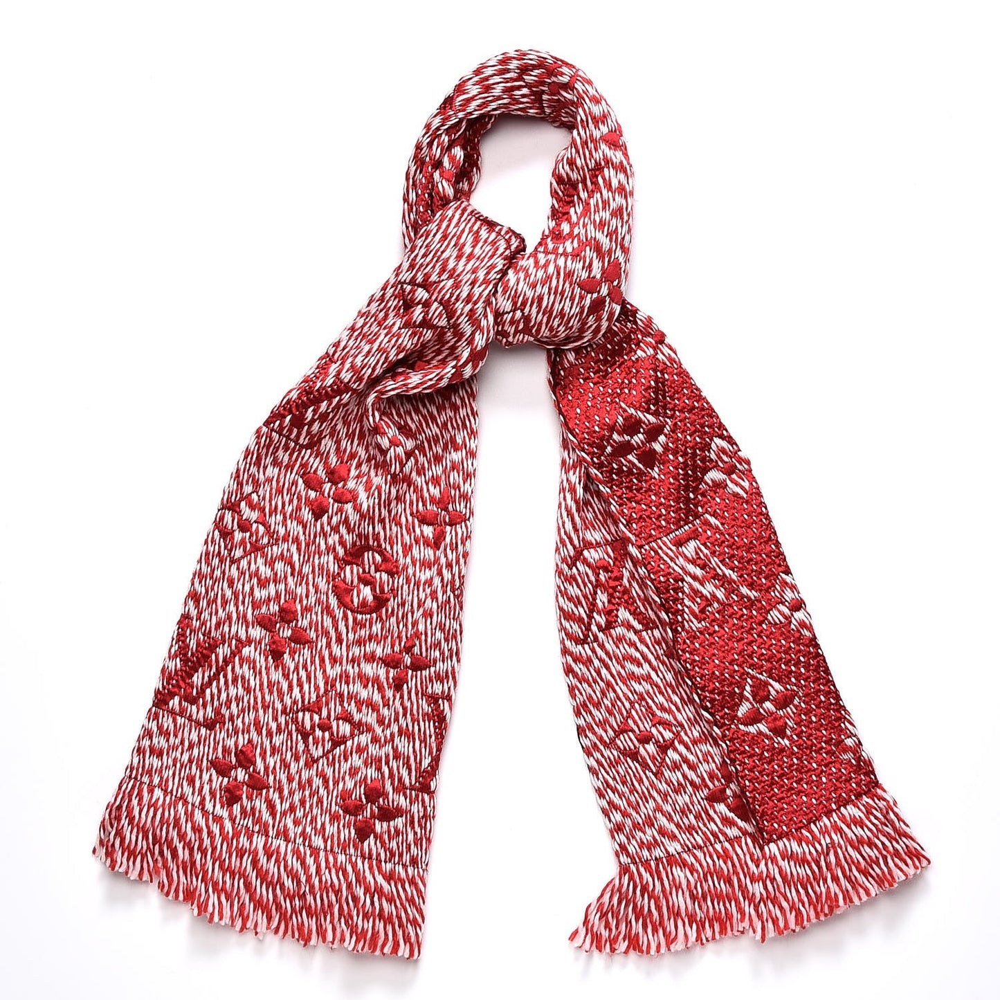 Wool Silk Logomania Mix Scarf Coquelicot