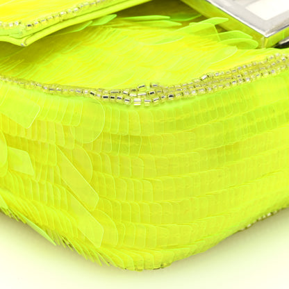 Fendi Transparent Paillettes Elaphe Mini Baguette Yellow Fluo Avorio 9 of 10