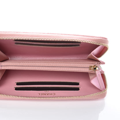 Chanel Iridescent Caviar Quilted Medium Zip Around Wallet Pink 5 of 11
