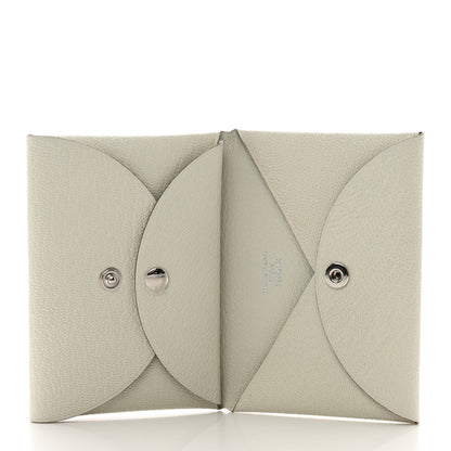 Hermes Chevre Mysore Calvi Duo Card Case Mushroom 5 of 7
