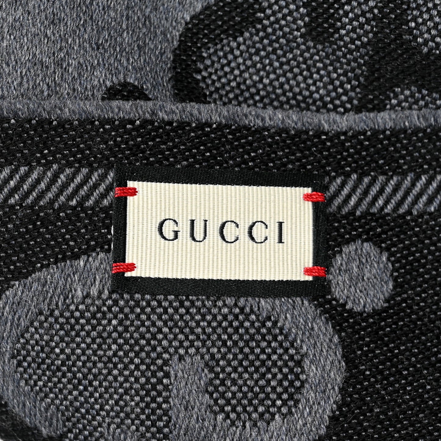 Wool GG Monogram Doubly G Scarf Anthracite Black