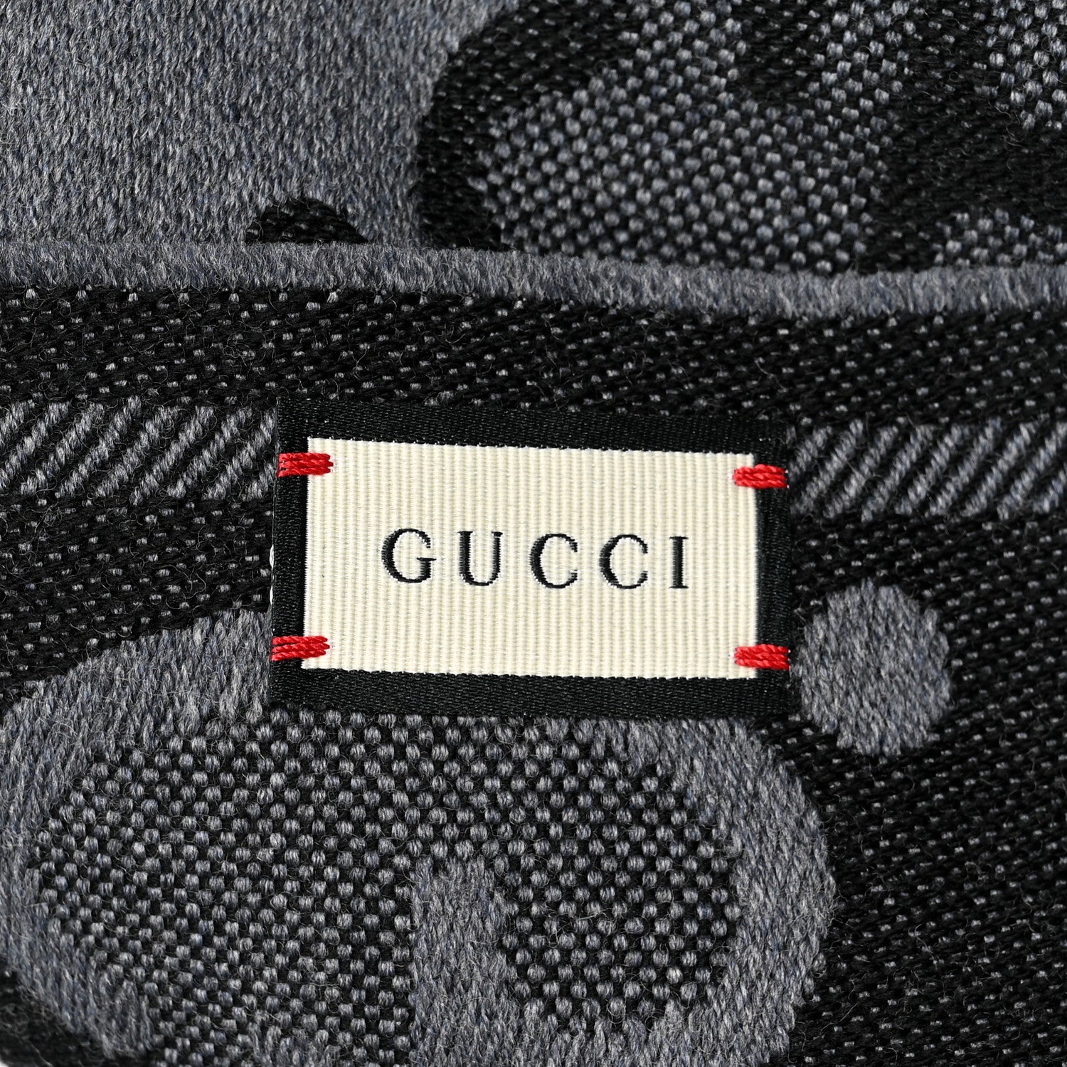 Gucci Wool GG Monogram Doubly G Scarf Anthracite Black 2 of 3