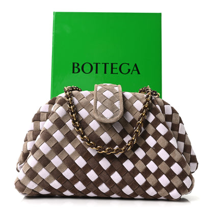 Bottega Veneta Suede Intrecciato Small The Lauren 1980 Clutch With Chain Praline Musk Washed Brownie 10 of 10