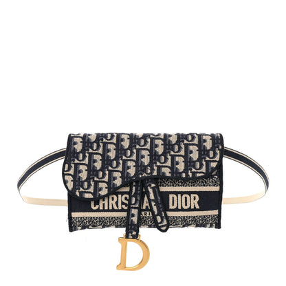 Christian Dior Oblique Slim Saddle Pouch Blue 1 of 9