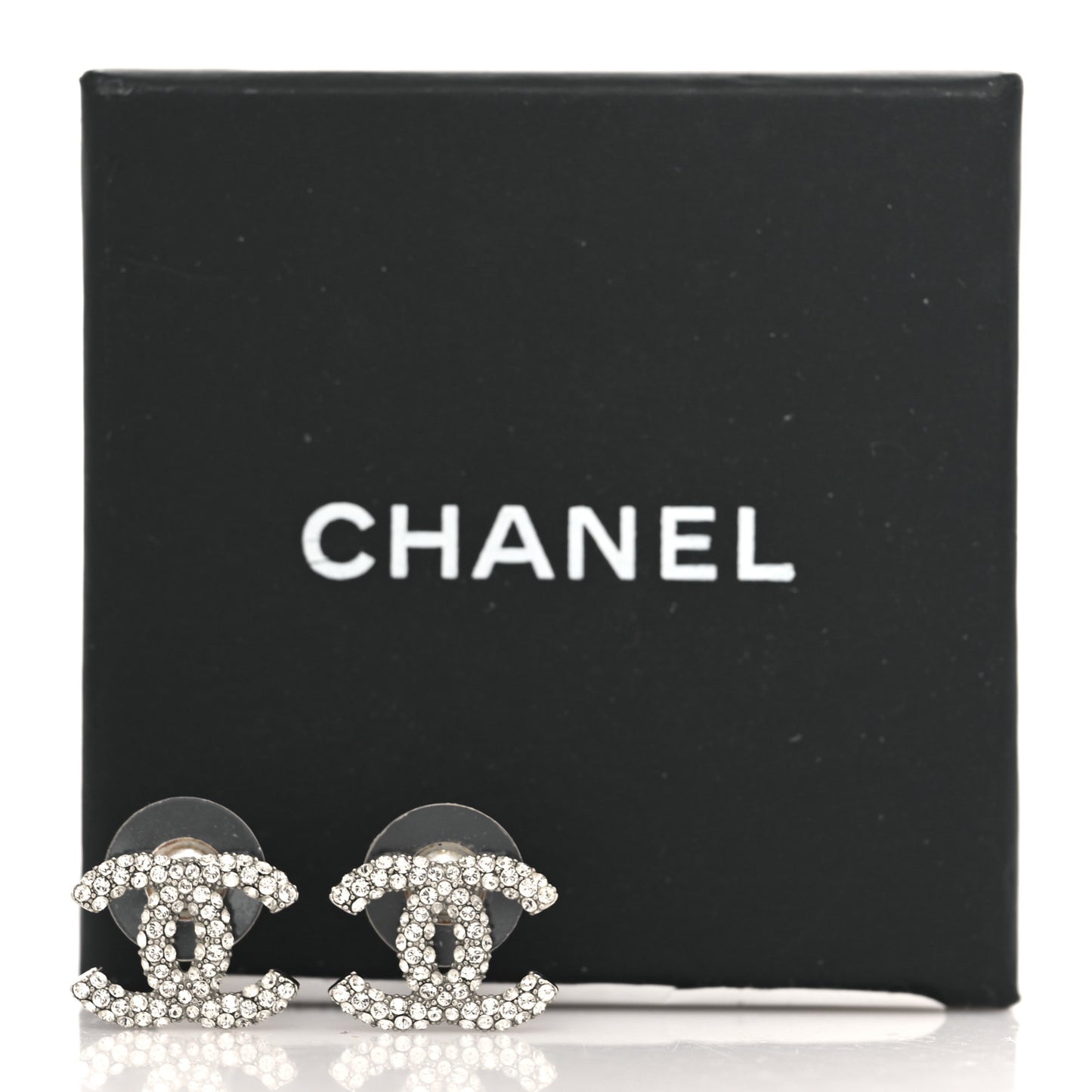 Crystal CC Earrings Silver