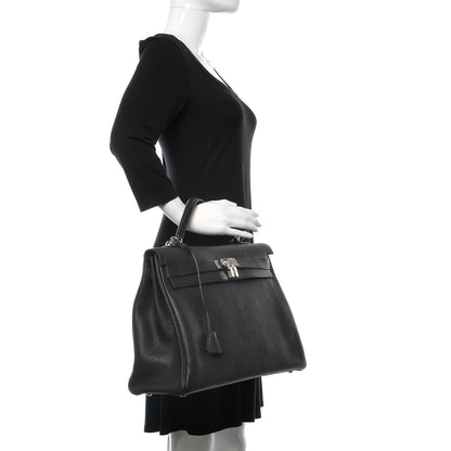 Hermes Fjord Horseshoe Kelly Retourne 40 Black Rouge H 2 of 33