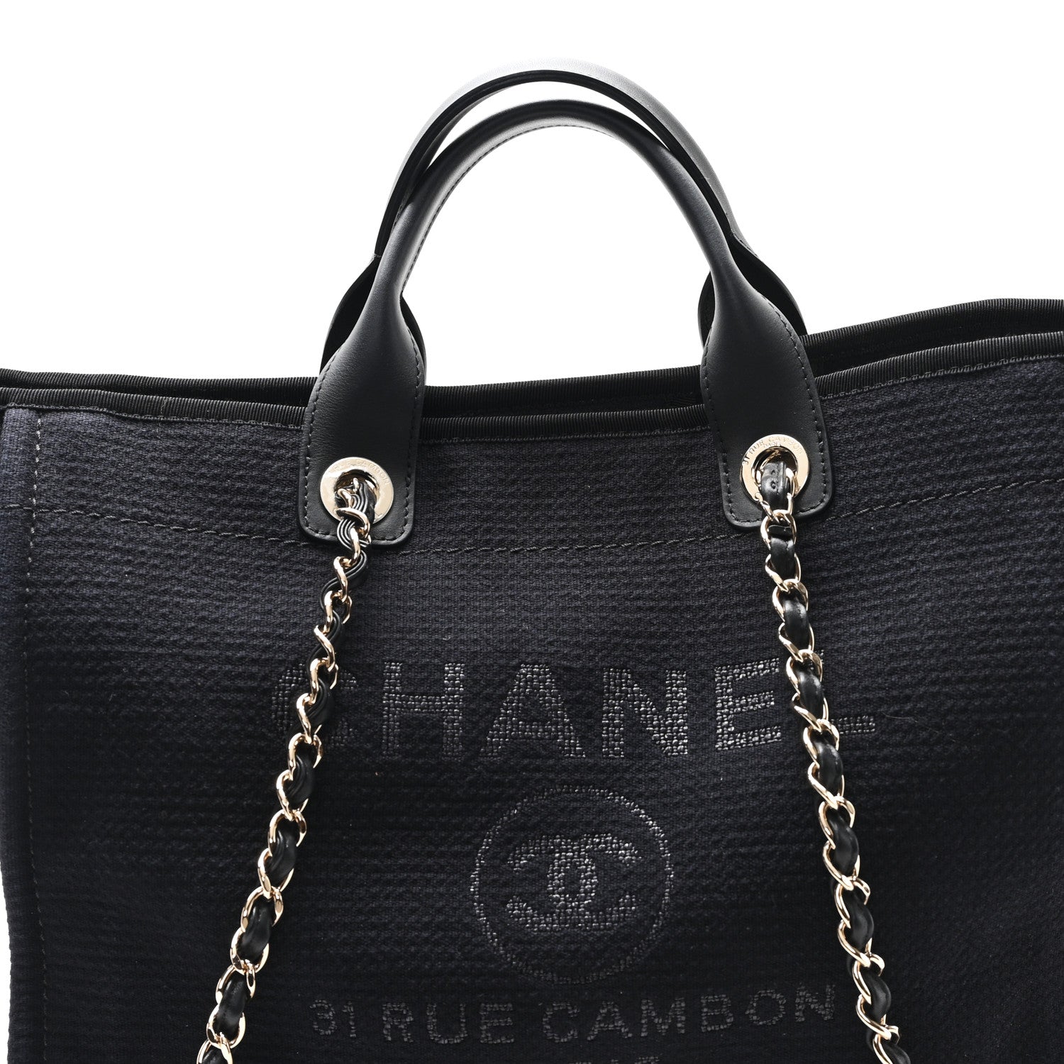 Chanel Mixed Fibers Medium Deauville Tote Black 8 of 11