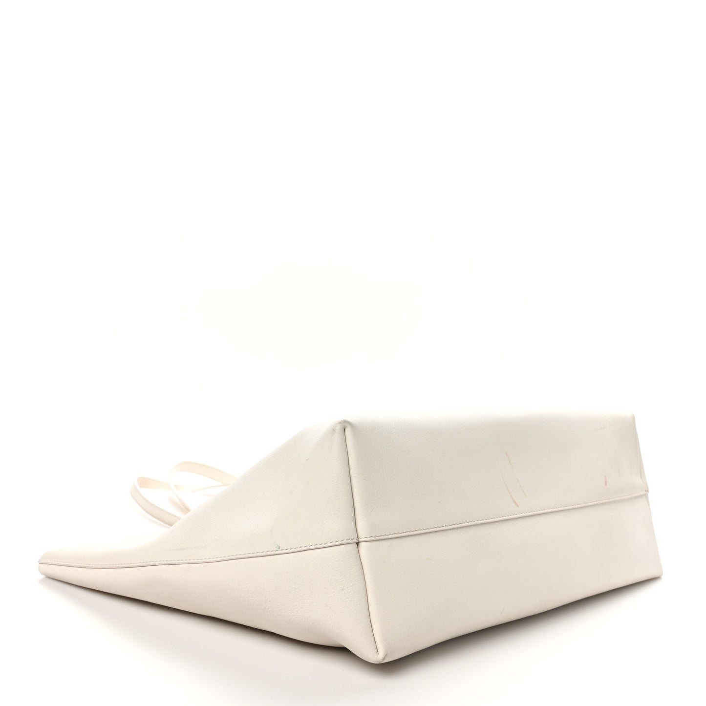 Calfskin Perforated Logo Tote White