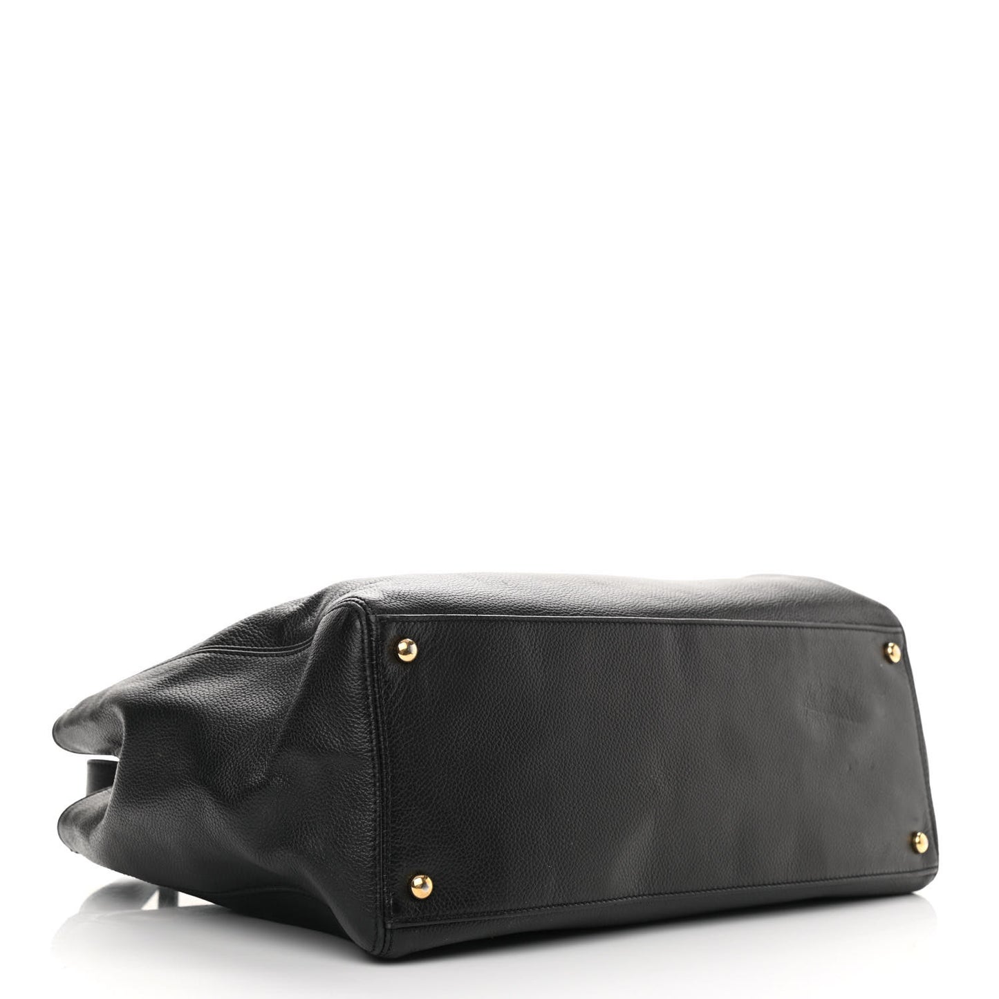 Calfskin Cerf Executive Shopper Tote Black