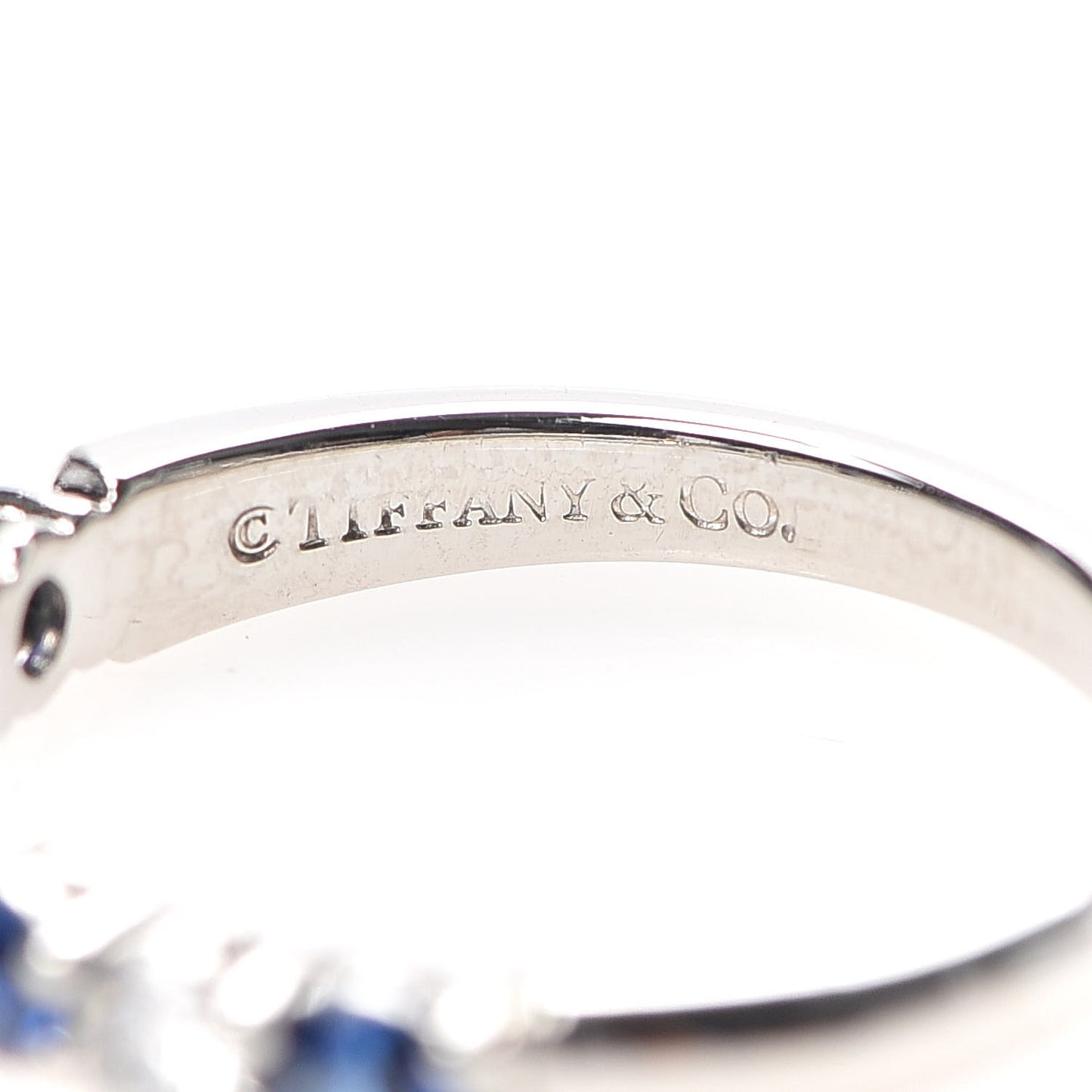Platinum Diamond Blue Sapphire Embrace Ring 50 5.5